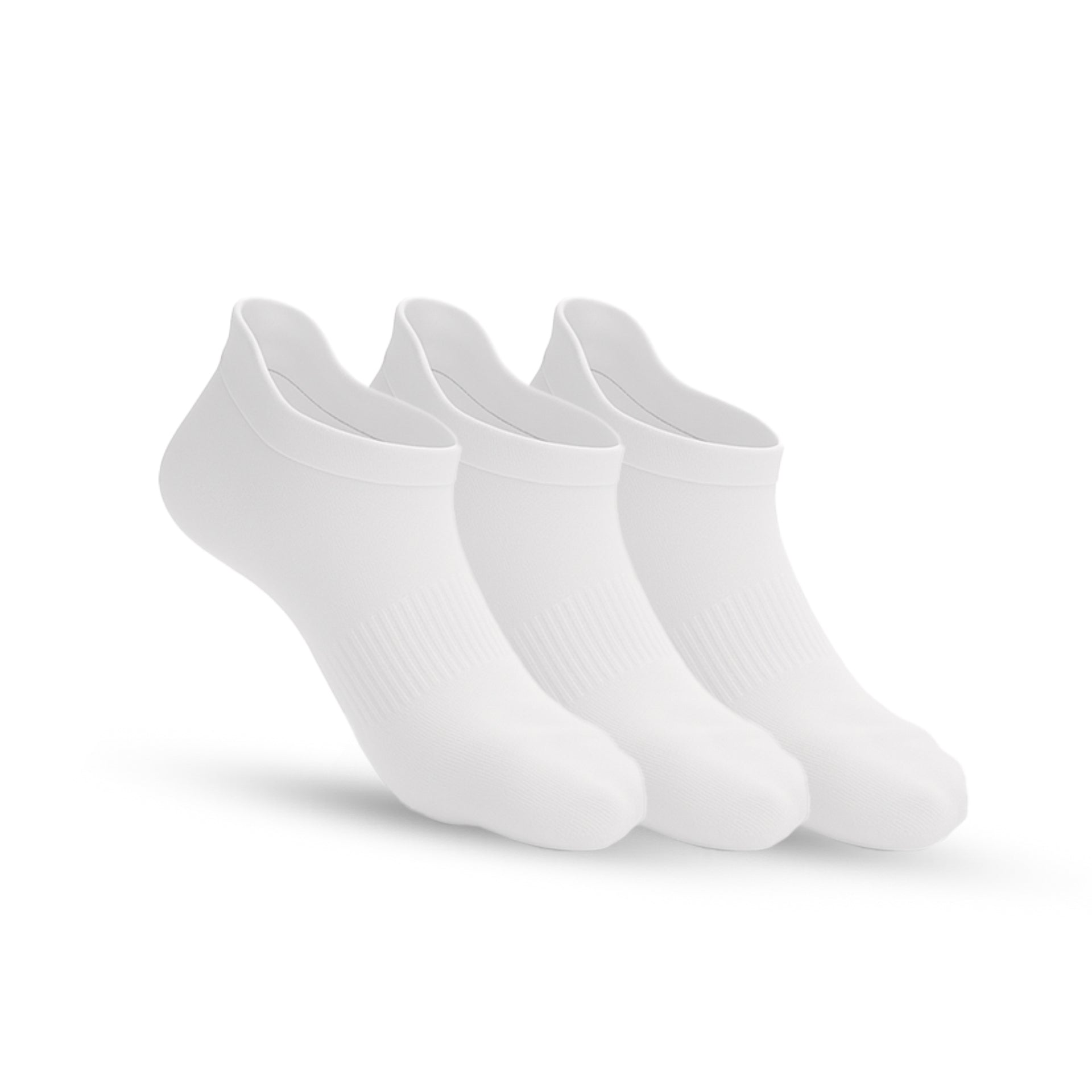 3-Pack Padded Stretch Diabetic Ankle Socks - White
