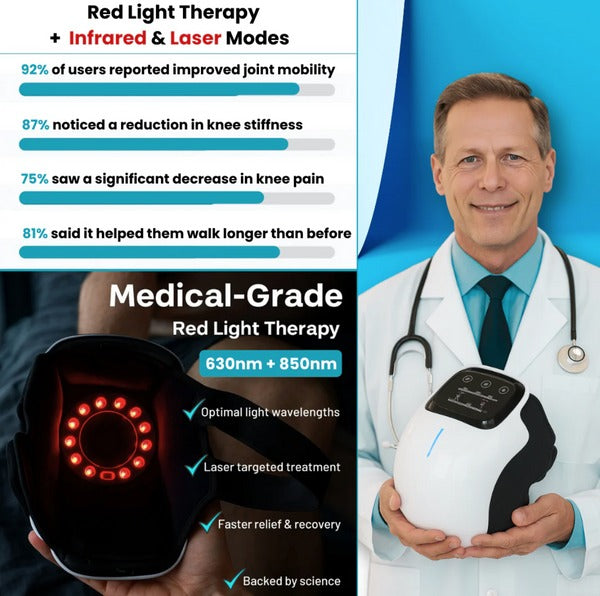 FlexAir™ Knee Massager Smart Heat, Red Light Therapy, and Vibration Massage - FSA or HSA eligible