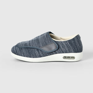 Chloe Stretch No-Tie Wide Shoes w/ Adjustable Closure - Grey