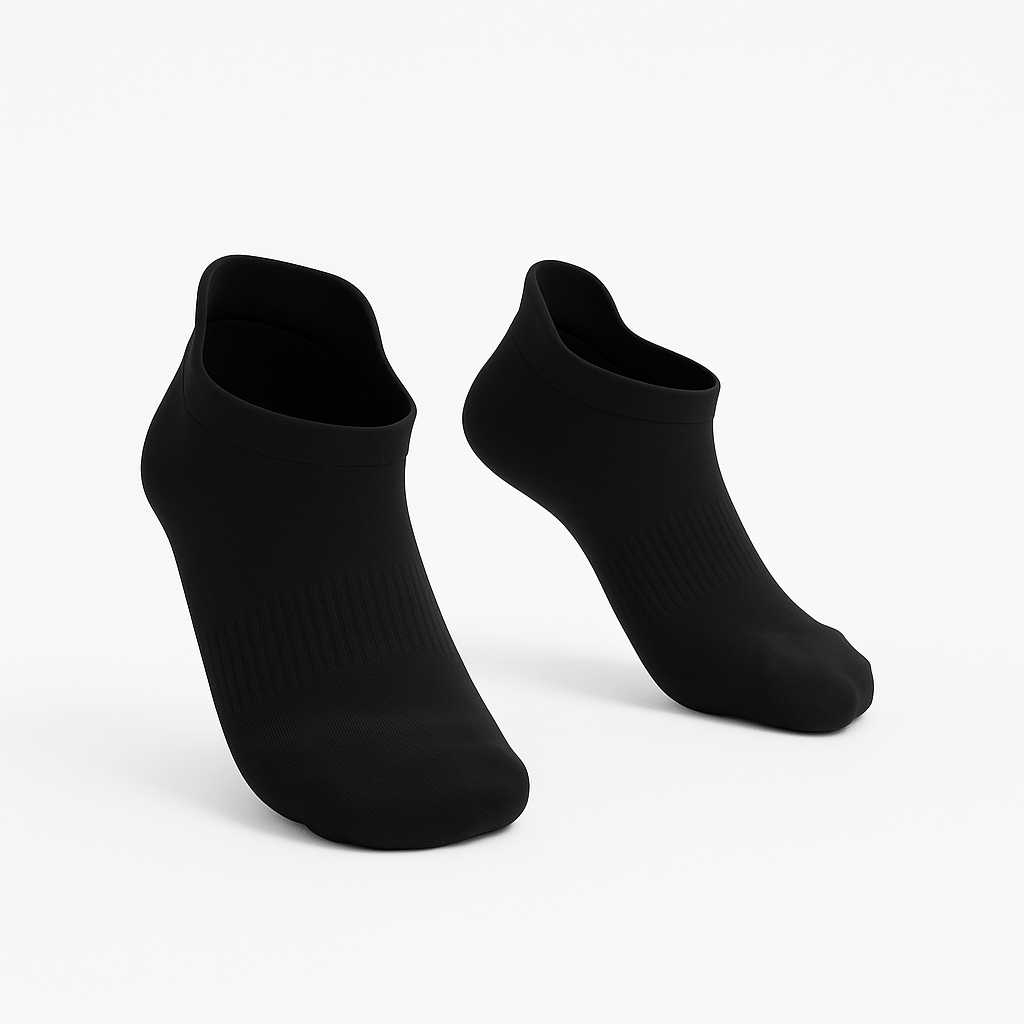 6-Pack Padded Stretch Diabetic Ankle Socks - Black