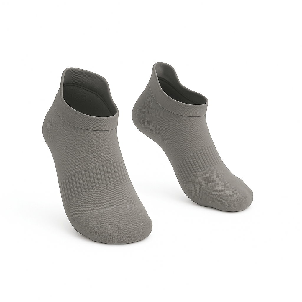 Padded Stretch Diabetic Ankle Socks - Grey