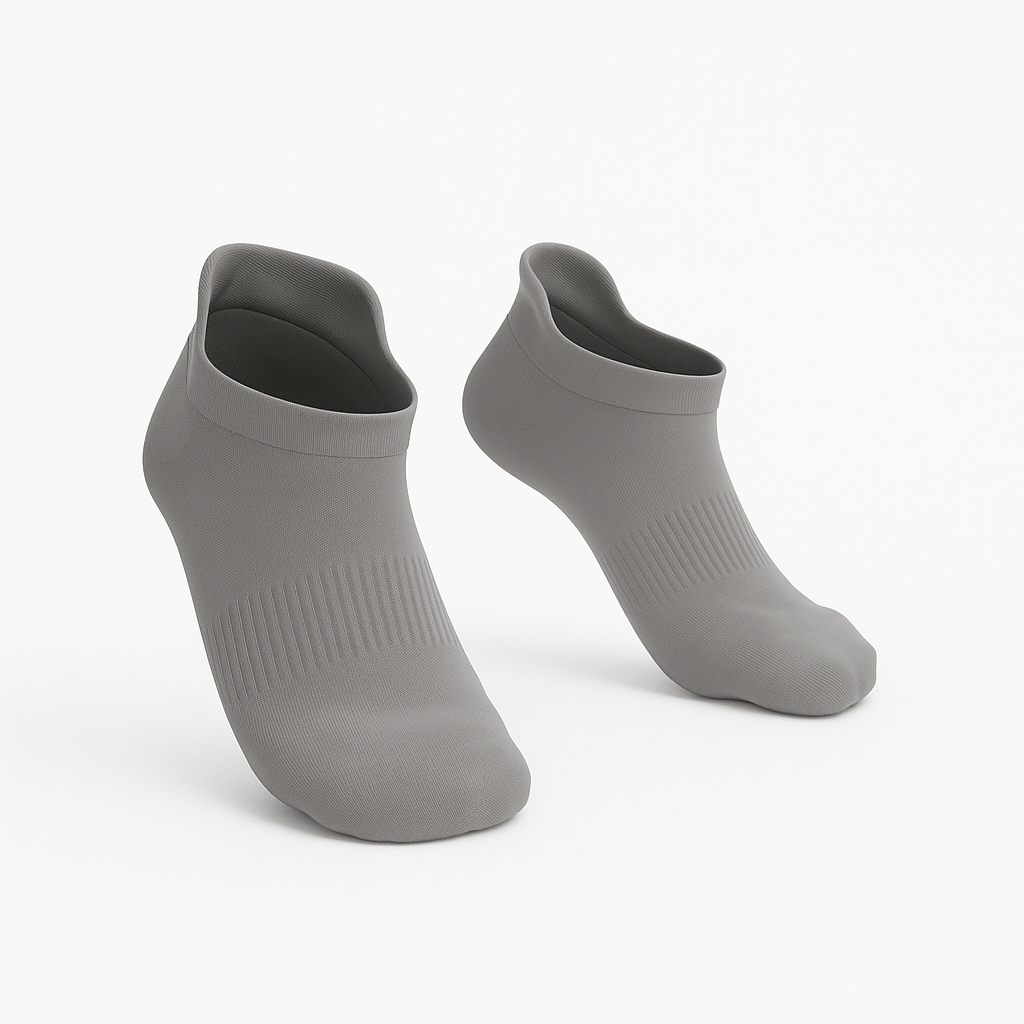 3-Pack Padded Stretch Diabetic Ankle Socks - Grey