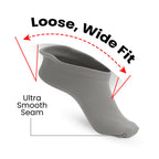 3-Pack Padded Stretch Diabetic Ankle Socks - Grey