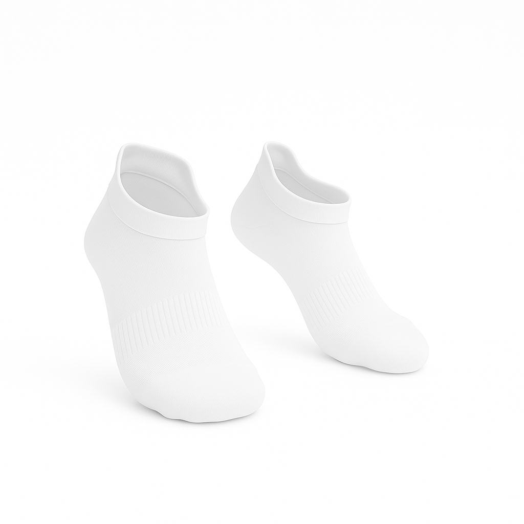 Padded Stretch Diabetic Ankle Socks - White