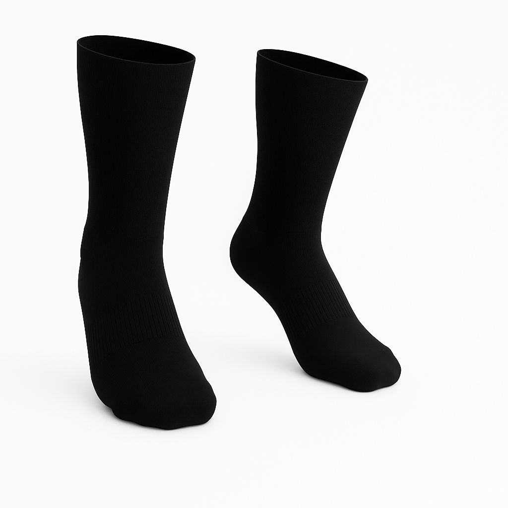 Padded Stretch Diabetic Crew Socks - Black