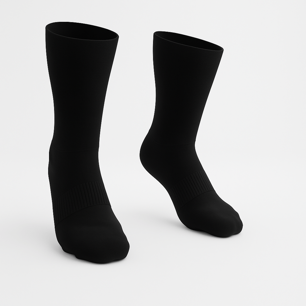 3-Pack Padded Stretch Diabetic Crew Socks - Black