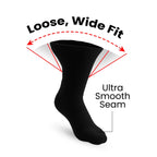 3-Pack Padded Stretch Diabetic Crew Socks - Black