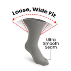 3-Pack Padded Stretch Diabetic Crew Socks - Grey