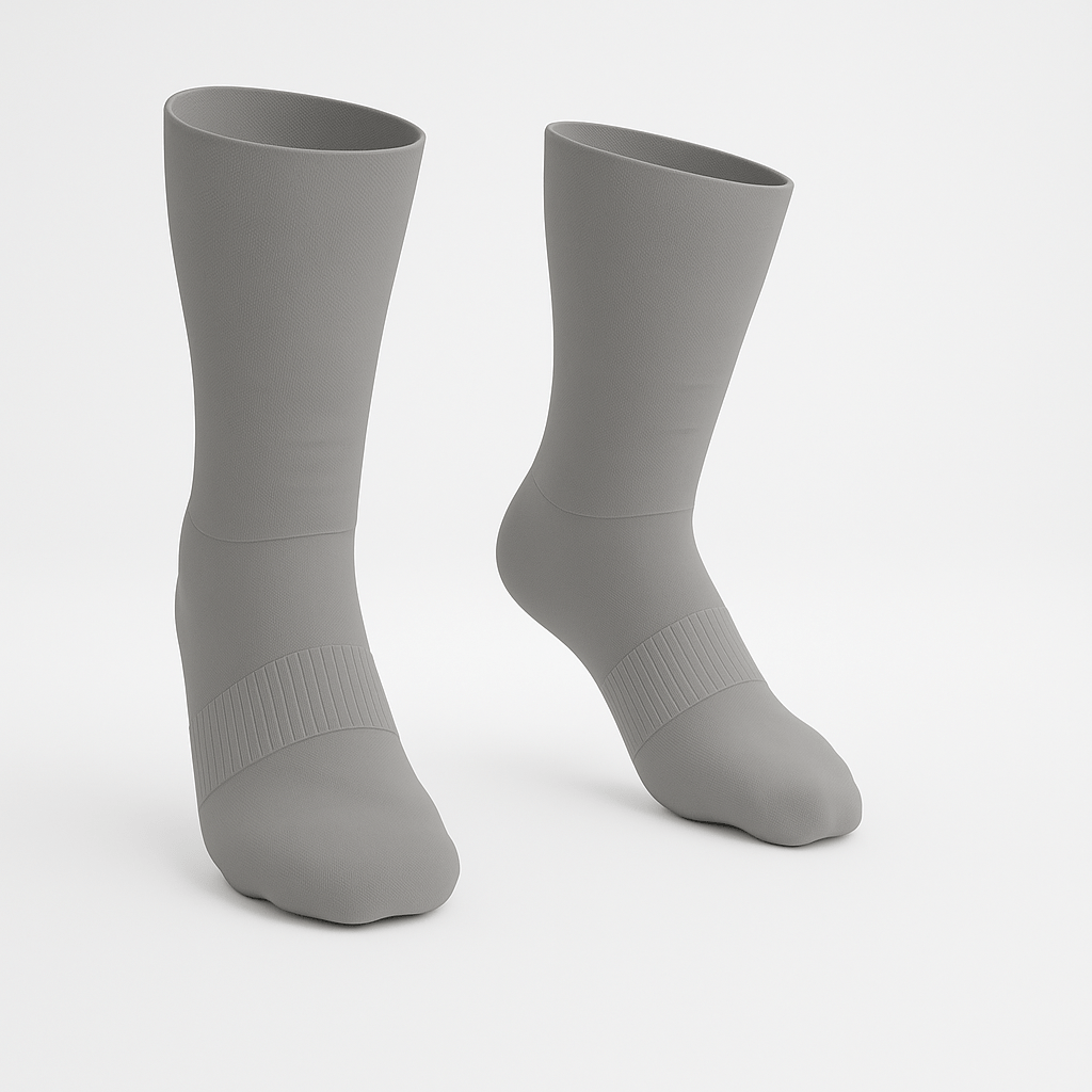 3-Pack Padded Stretch Diabetic Crew Socks - Grey
