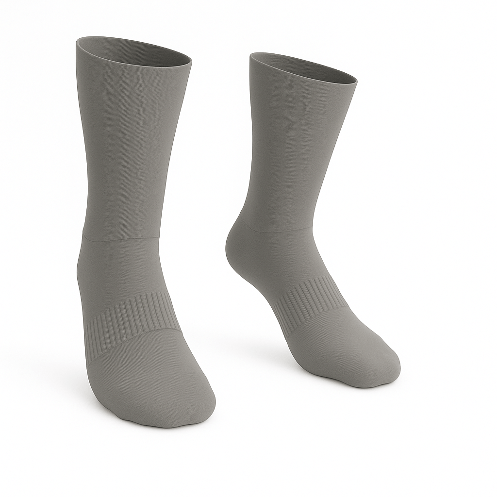 Padded Stretch Diabetic Crew Socks - Grey