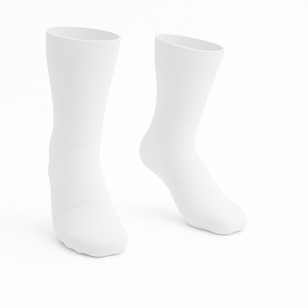 Padded Stretch Diabetic Crew Socks - White