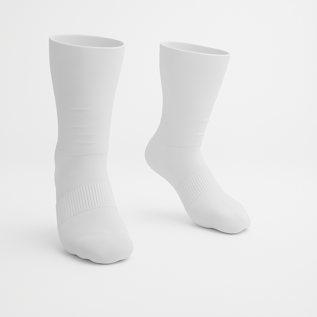 3-Pack Padded Stretch Diabetic Crew Socks - White