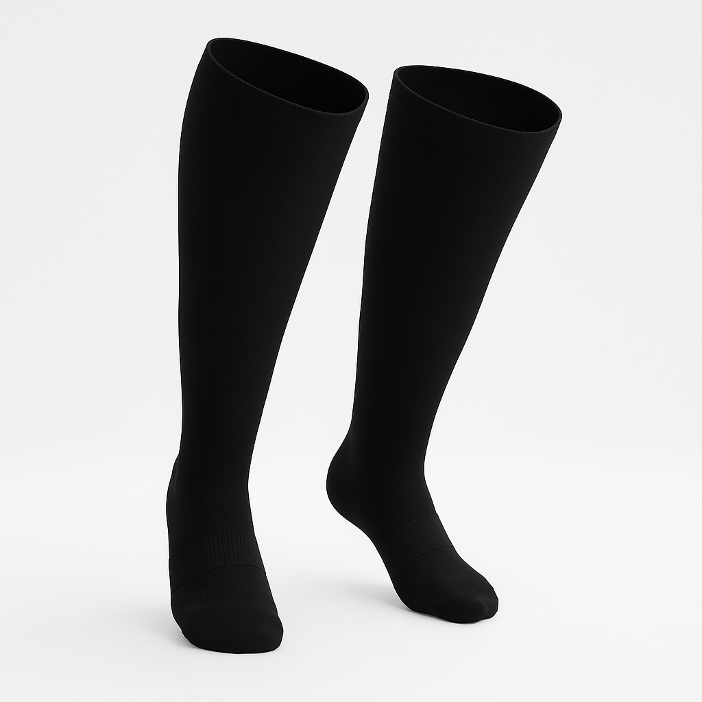 3-Pack Padded Stretch Diabetic Knee Socks - Black