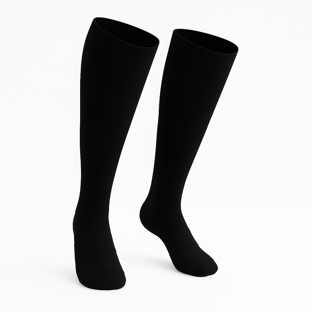 Padded Stretch Diabetic Knee Socks - Black