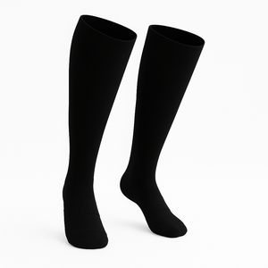 Padded Stretch Diabetic Knee Socks - Black