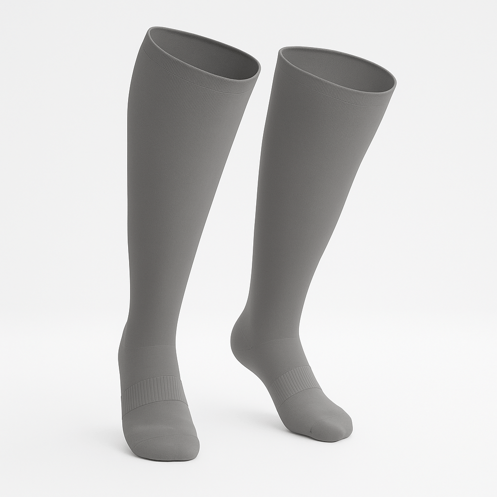 3-Pack Padded Stretch Diabetic Knee Socks - Grey