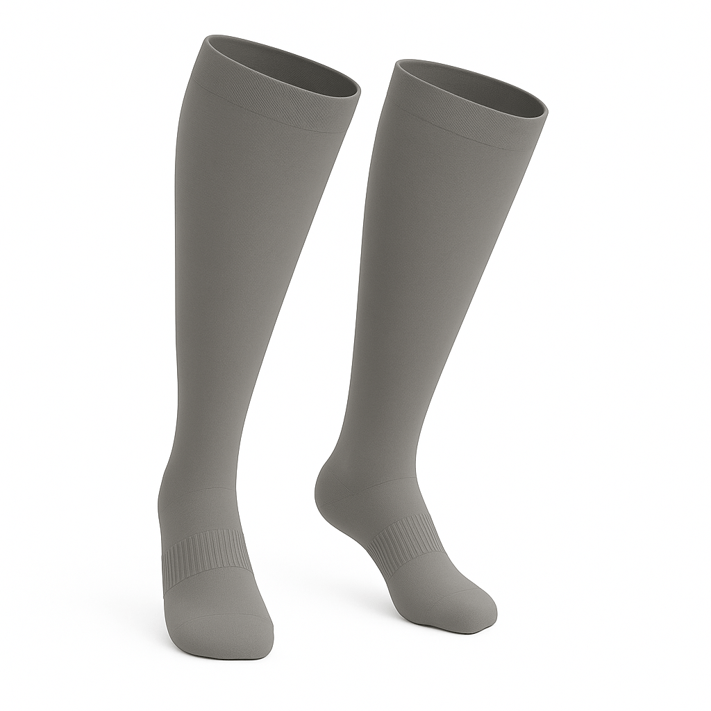 Padded Stretch Diabetic Knee Socks - Grey