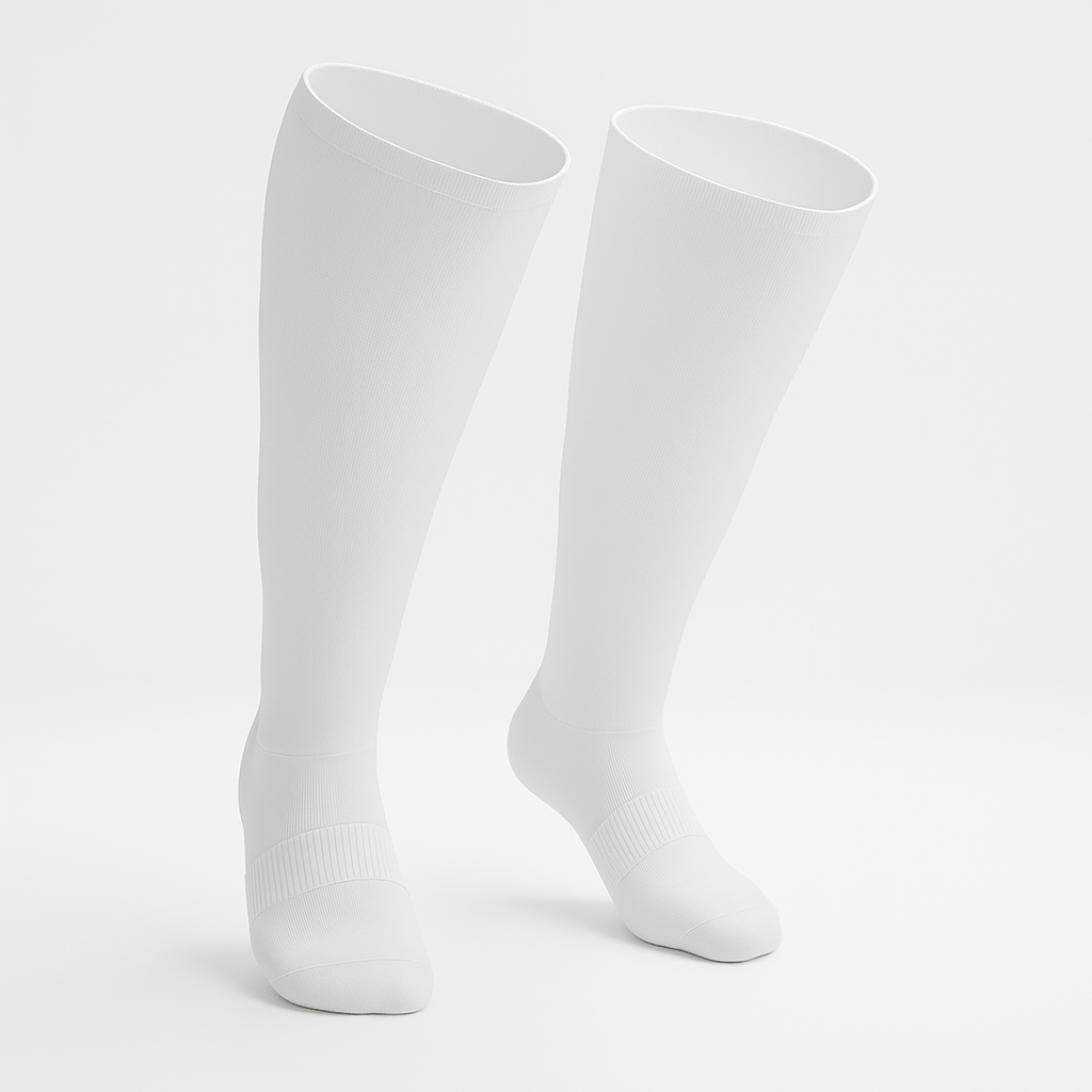 3-Pack Padded Stretch Diabetic Knee Socks - White