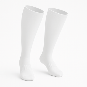 Padded Stretch Diabetic Knee Socks - White
